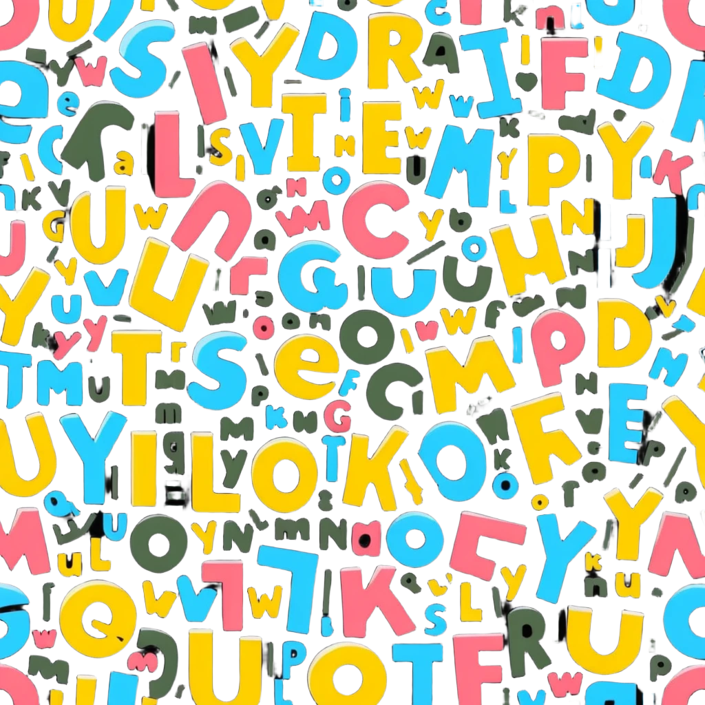 fun cartoon letters UYI with character faces emoji