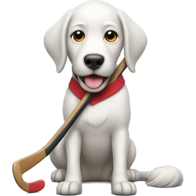 dog with a hockey stick  emoji