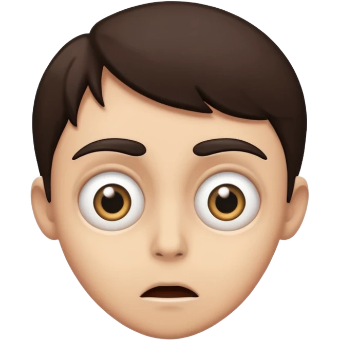 Wide eyes / Shadow to represent fear emoji