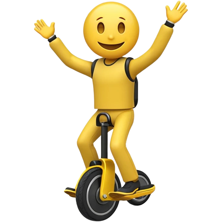 create an animated emoji for slack with a resolution of 128 pixel by 128 pixel of an emoji smiley riding an Electric Unicycle emoji