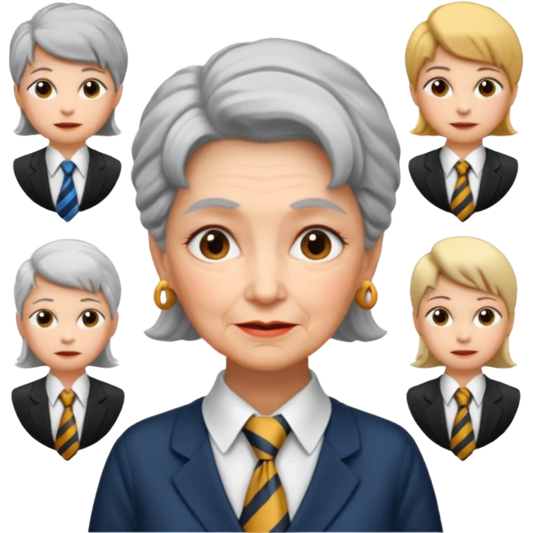 Very old women with Necktie. different hair style. emoji