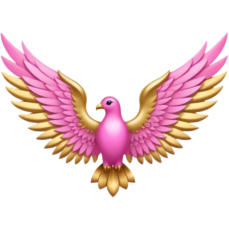 Pink gold wing spirituality emoji