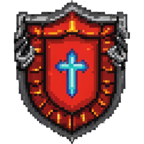 simple red magical code shield with aura emoji