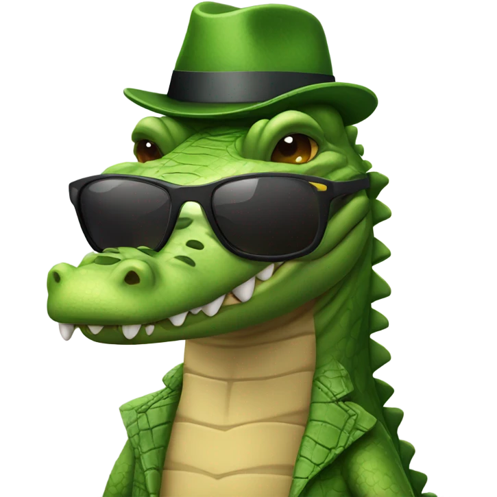 Crocodile with sunglasses emoji