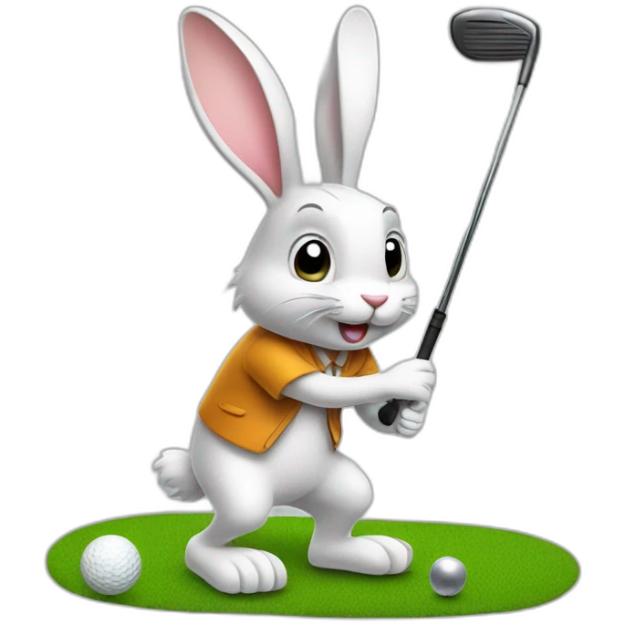 rabbit playing golf emoji