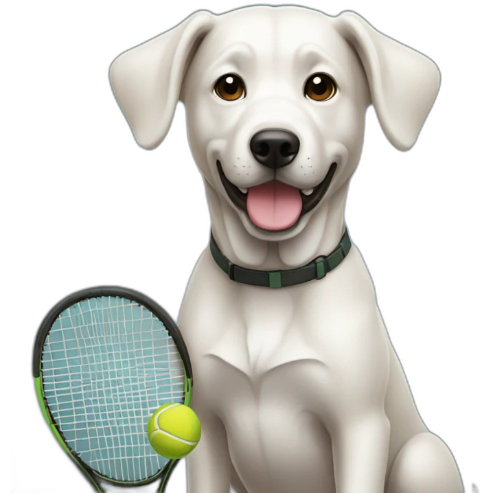 chien avec une balle de tennis emoji