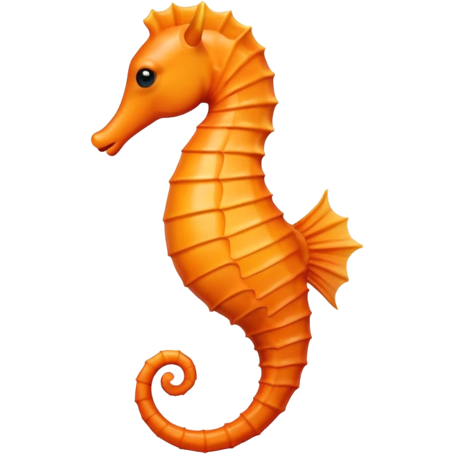 orange seahorse facing left with small fin detail emoji