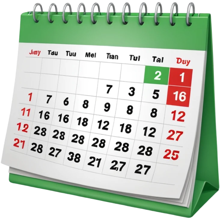 Desk calendar with green check emoji