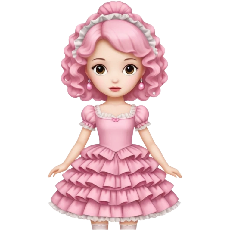a coquette doll with a pretty dress emoji