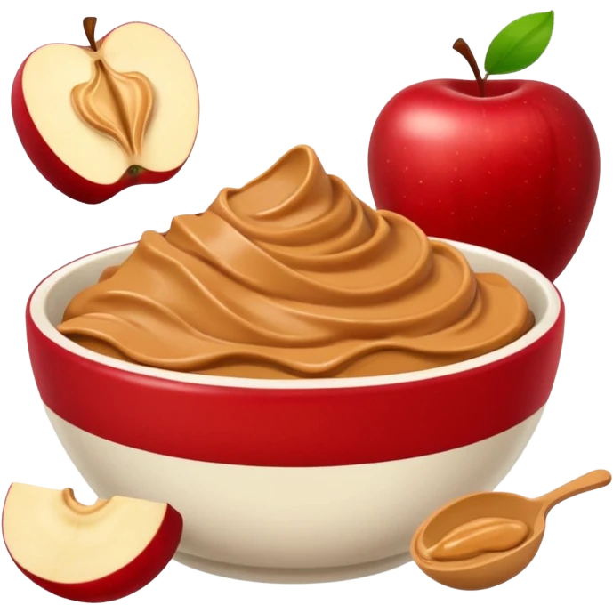 apple pieces in bowl with peanutbutter emoji