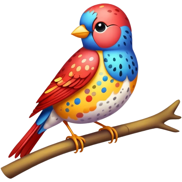 cute colorful songbird emoji