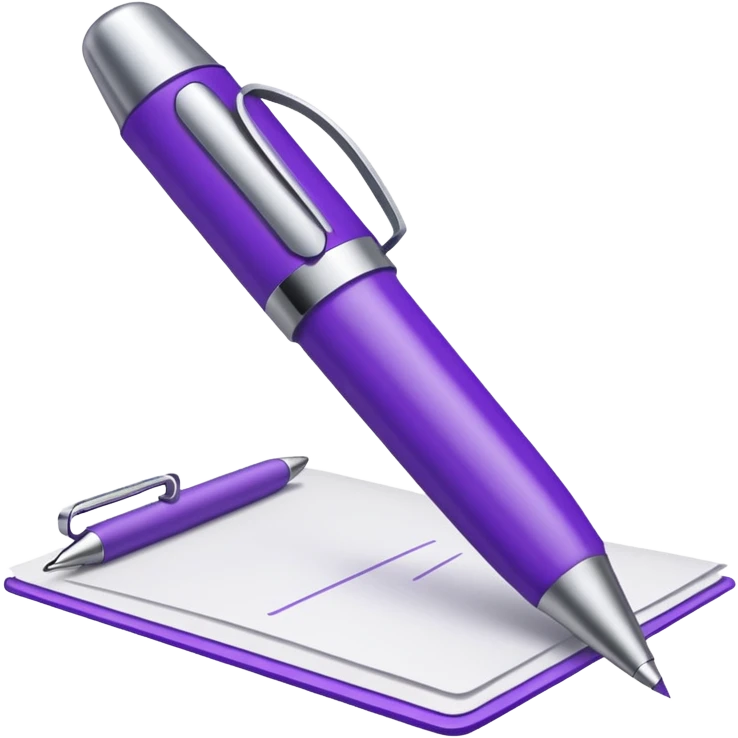 purple pen on paper  emoji