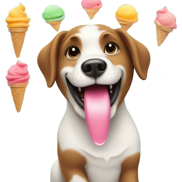 dog eating ice cream emoji