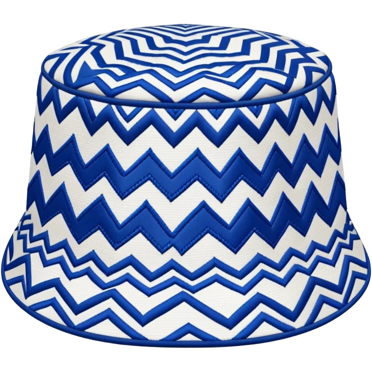 Khiva style doppa hat with zigzag patterns and blue details emoji