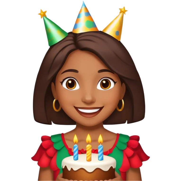 Brown girl celebrating birthday  emoji