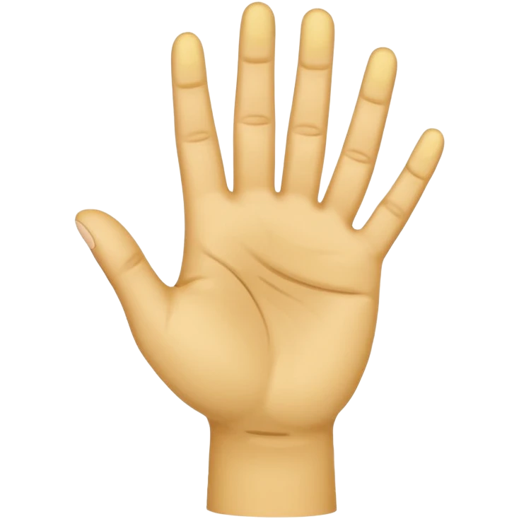 hand needs not be deformed.  NORMAL yellow hand holding up 4 fingers with thumb crossed on palm try again emoji