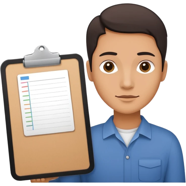 Minimalistic flat vector icon, iOS style, thin black contour on white background. Person silhouette with a project board (kanban/task board) behind. No text, no shadows.
 emoji