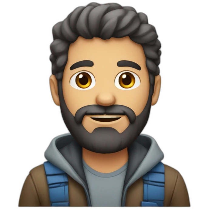 homem de 40 anos barbudo e careca emoji