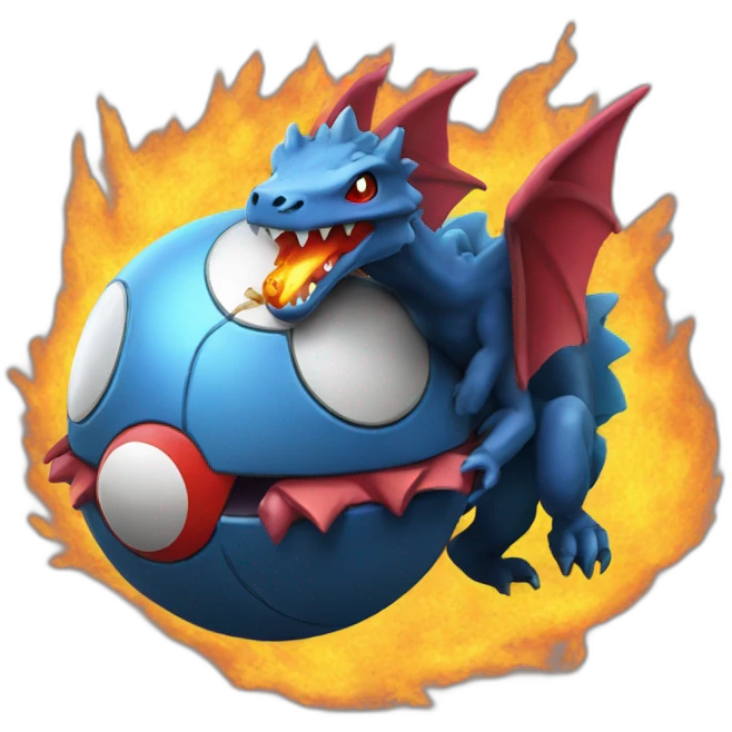 Dracaufeu with a pokeball emoji