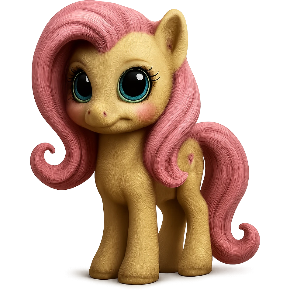 Remove the background and keep only Fluttershy in a realistic style, preserving transparency. emoji
