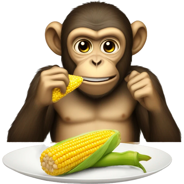 Monkey eating corn on the Cobb  emoji