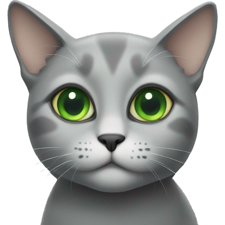 green eyed grey cat emoji