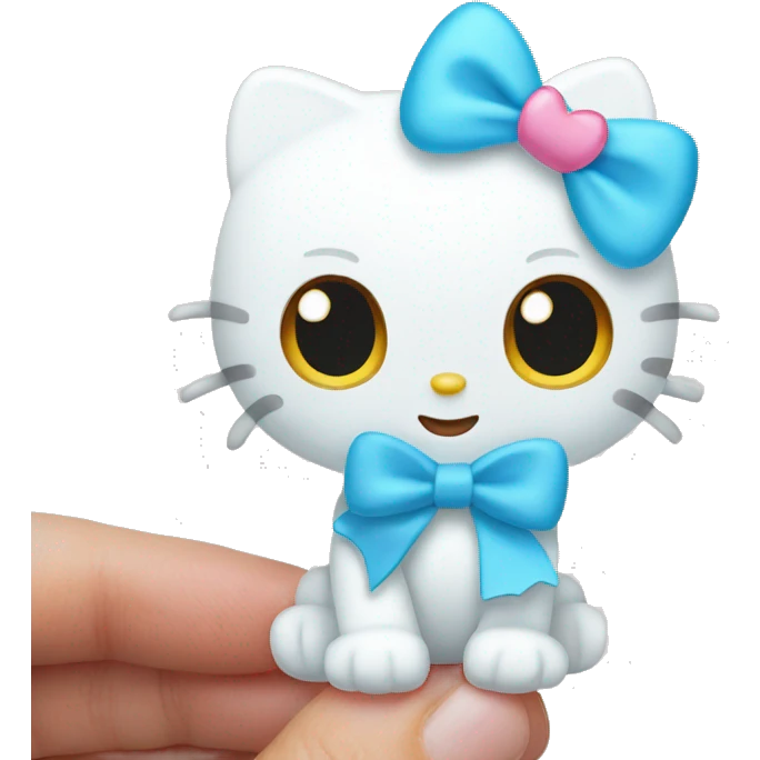 Hello kitty with a light blue bow emoji