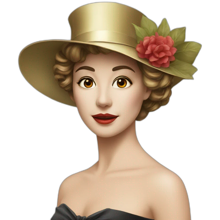 lady mask formal hat classical emoji