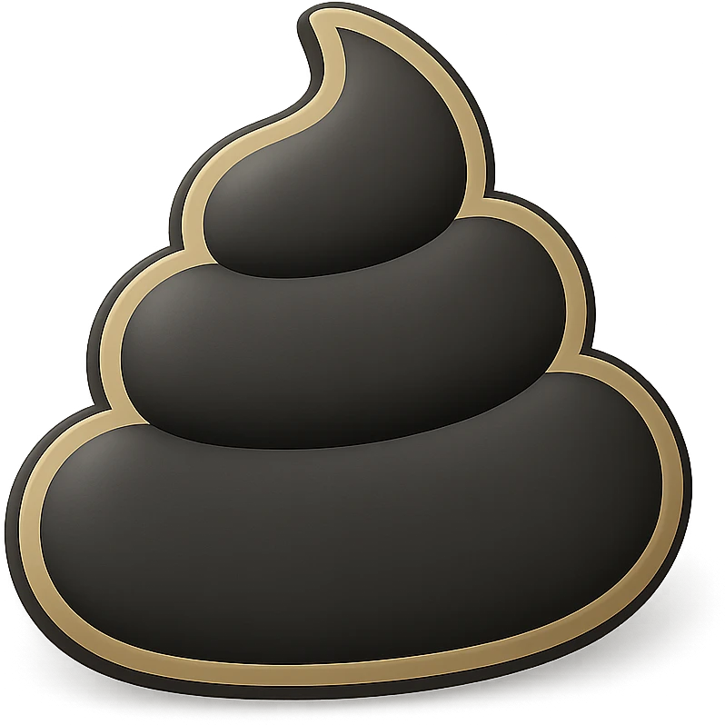 Make the sigma poop icon look more 3D with shading and depth, keeping it bold and simple. emoji