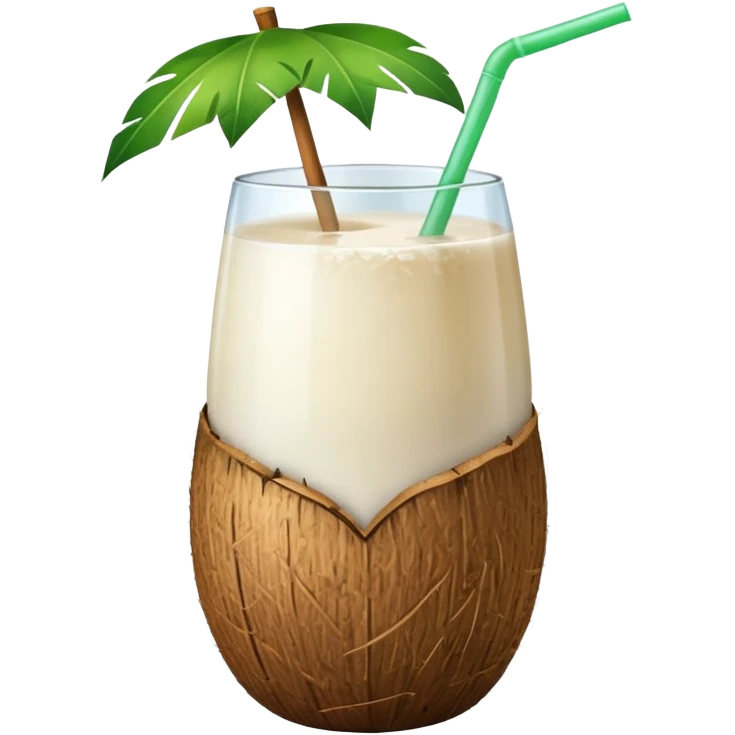 conut drink with leaf emoji