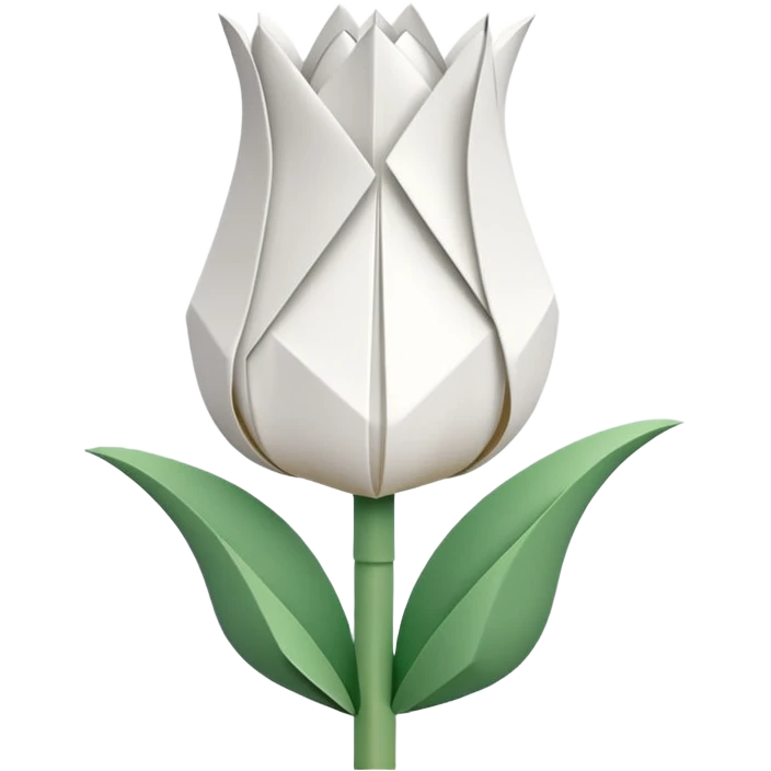 white origami tulip emoji