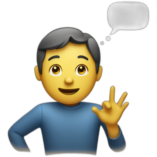 talking person with a message box overhead emoji