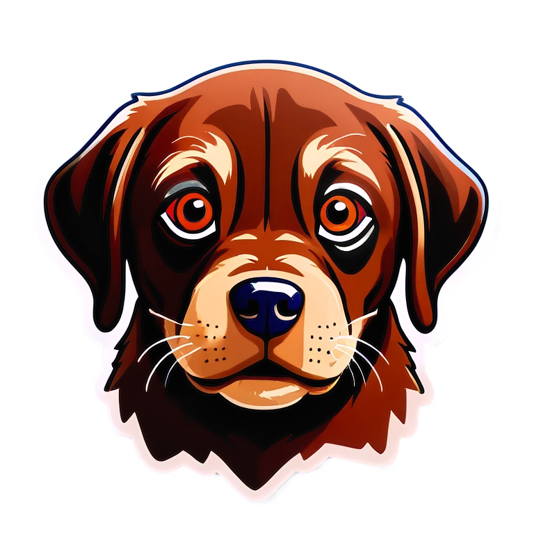 Chocolate lab big eyes emoji