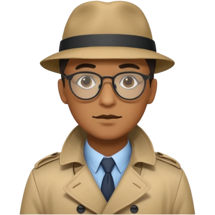 a detective with glasses and a mask emoji