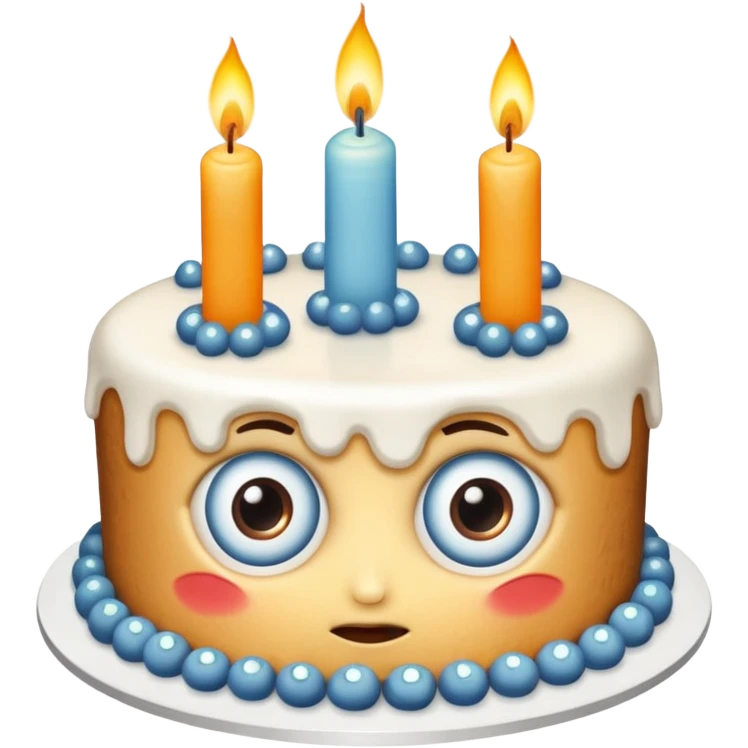 cake with eyes and candles emoji