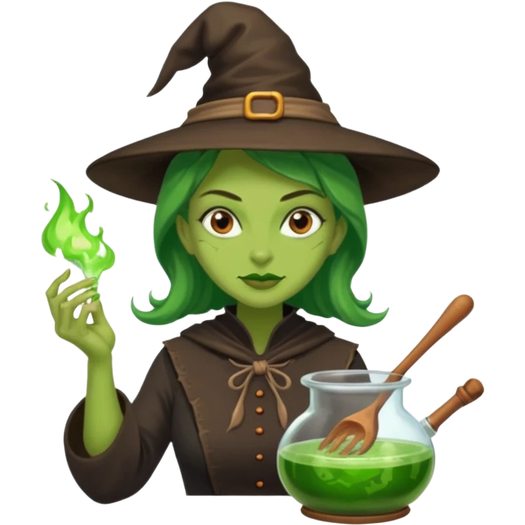 green witch cooking potion emoji