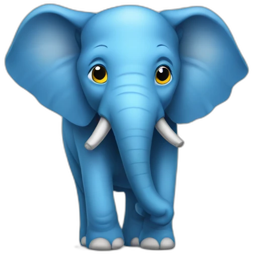 Elefante azul de cuerpo entero emoji