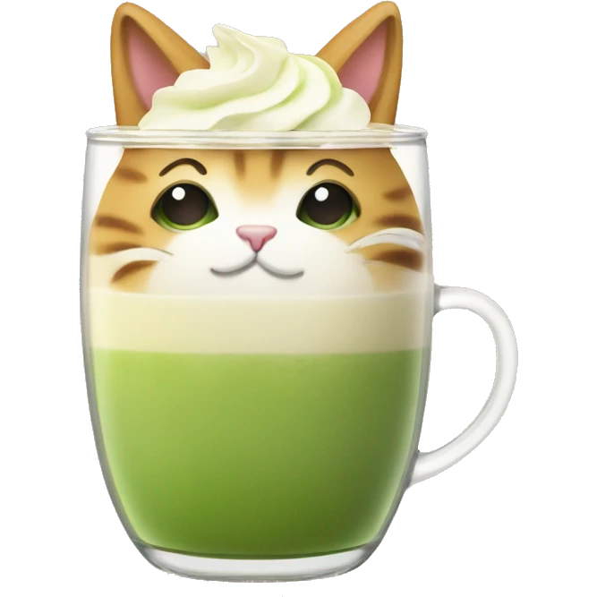 Fat cat drink matcha latte  emoji
