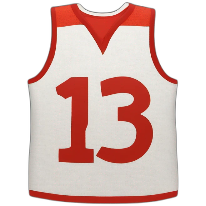 maillot de basket rouge numéro 13  emoji