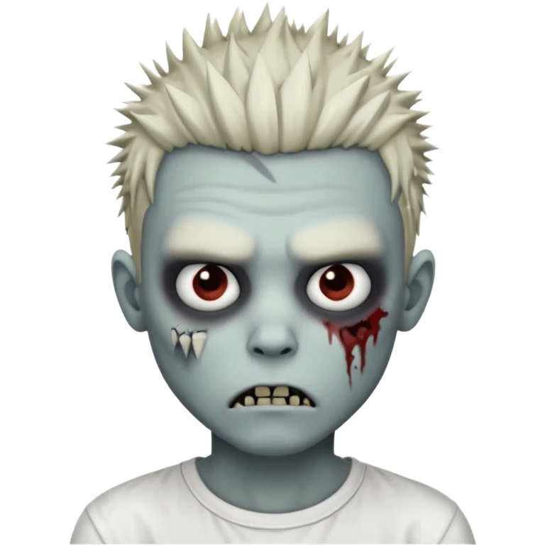 zombie boy with spiky emo hair and white shirt emoji
