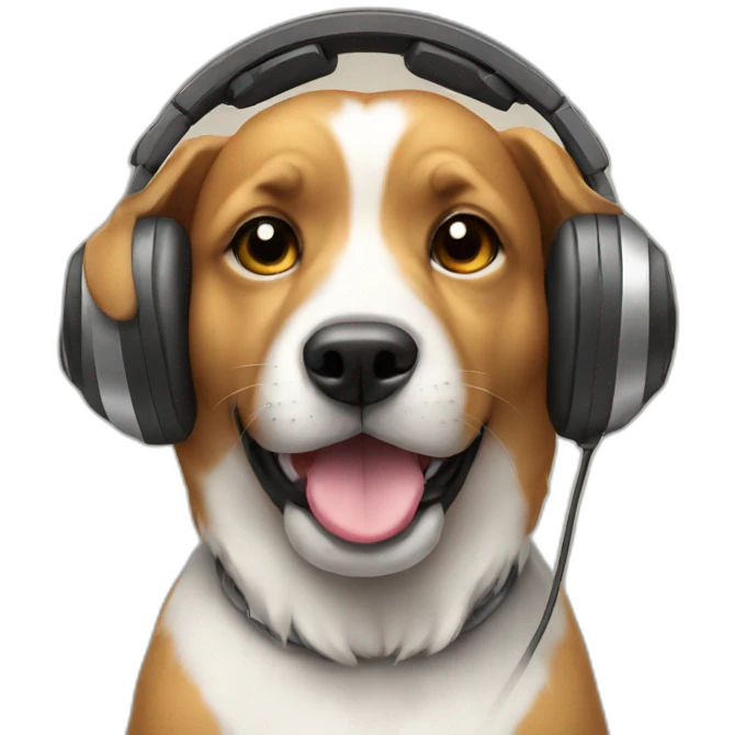 Dog with headphones  emoji