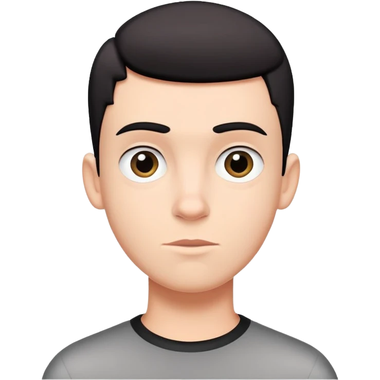 gay boy with a black ferb hair cut  emoji