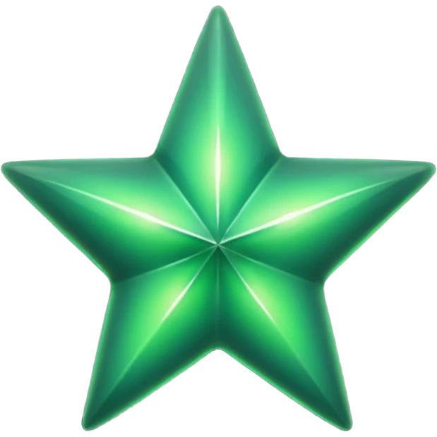 half black half green star  emoji