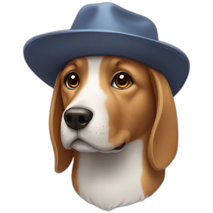 Dog with a hat emoji