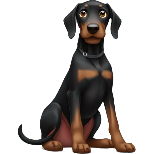 Doberman and boy emoji