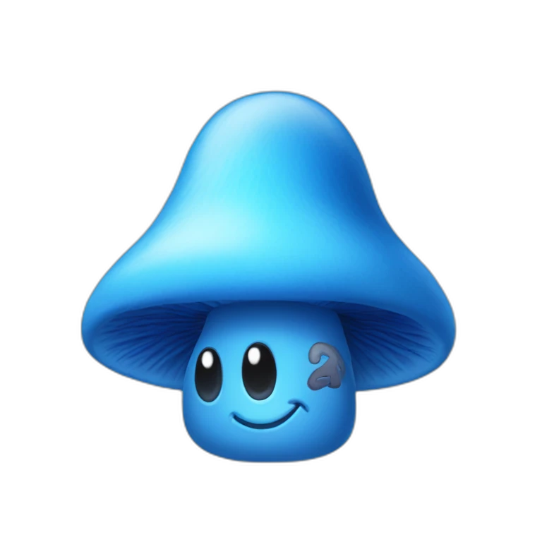 Blue mushroom hat emoji