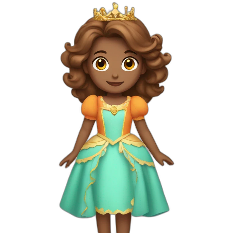 1 Princesse daisy with Brown hair an orange dress and à crown and long hair emoji