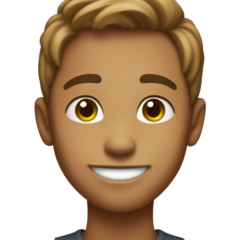 smiling boy pointing at viewer with light brown skin emoji