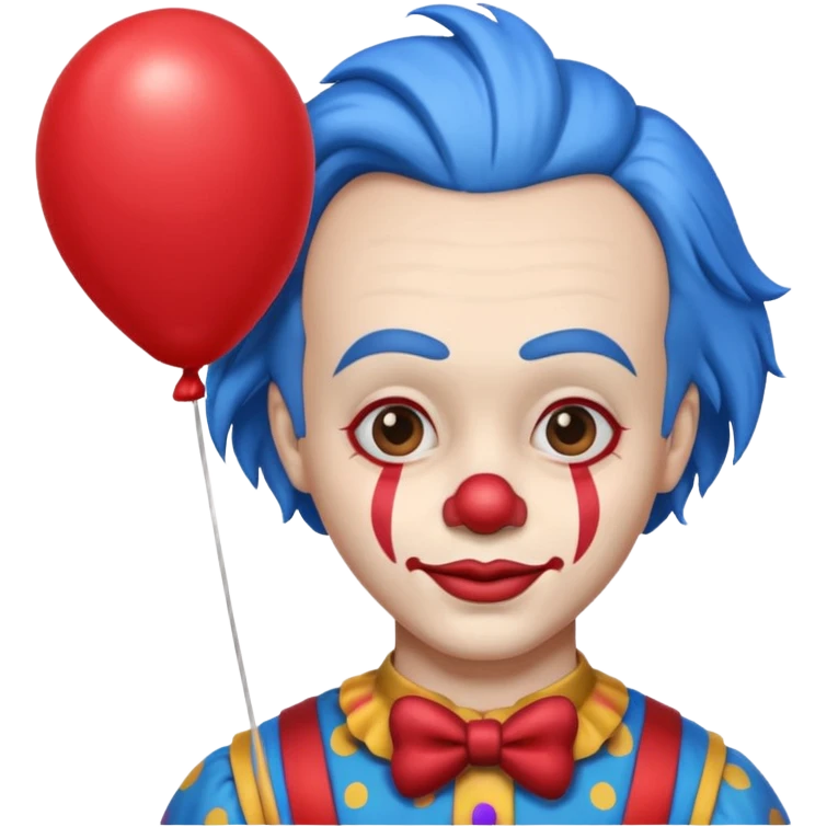 circus clown blue hair with balloon emoji