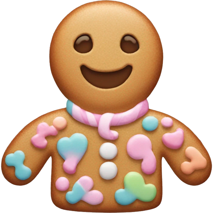 Pastel gingerbread man emoji